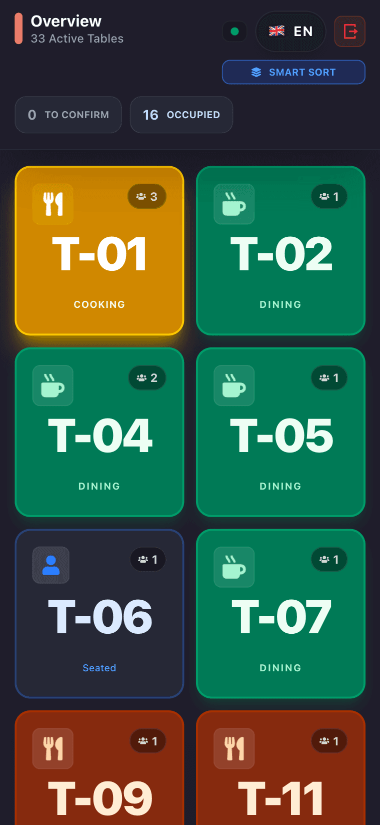 Waiter Table Management App